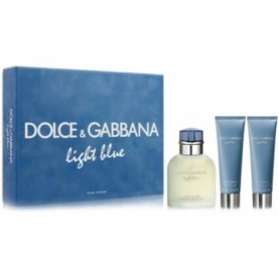 DOLCE & GABBANA LIGHT BLUE POUR HOMME SET (edt 75ml+a/sh balm 50ml+ sh/gel 50ml)