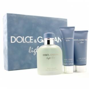 DOLCE & GABBANA LIGHT BLUE POUR HOMME SET (edt 125ml+a/sh balm 50ml+ sh/gel 75ml)