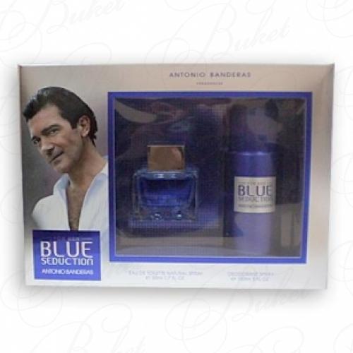 Набор ANTONIO BANDERAS BLUE SEDUCTION FOR MEN SET (edt 50ml+deo 150ml)