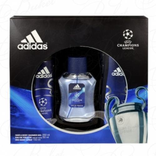 Набор ADIDAS UEFA CHAMPIONS LEAGUE SET (edt 100ml+deo 150ml+sh/gel 250ml)