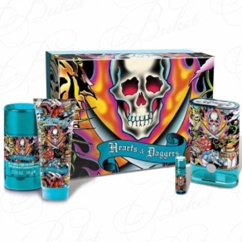Набор Christian Audigier ED HARDY HERTS and DAGGERS MEN SET (edt 100ml+sh/gel 90ml+deo-stick 78g+edt 7.5ml)