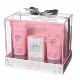 Набор подарочный Travel Essentials (гель для душа 100ml+лосьон для тела 100ml+кристалы для ванны 80g+косметичка)