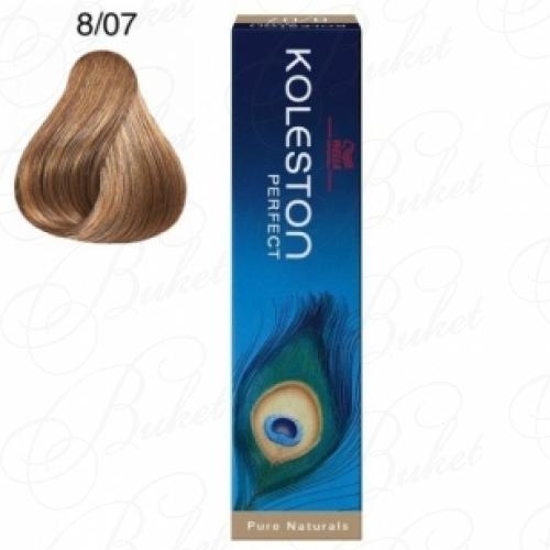 Крем-краска для волос WELLA PROFESSIONALS KOLESTON PURE NATURALS тон 8/07 Платан 60ml