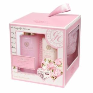 Набор подарочный Travel Treats (гель для душа 100ml+лосьон для тела 100ml+мочалка) с ароматом розы