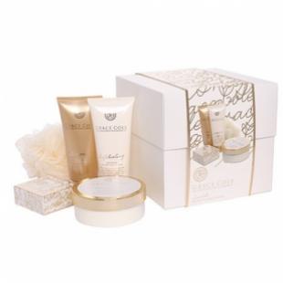 Набор подарочный Lavish (крем для тела 200ml+гель для душа 150ml+скраб для тела 150ml+мыло для тела 100g+мочалка) с ароматом нектарина и грейпфрута