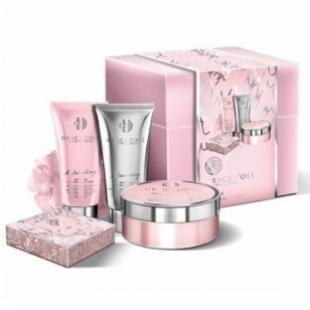 Набор подарочный Lavish (крем для тела 100ml+гель для душа 150ml+скраб для тела 150ml+мыло для тела 100g+мочалка) с ароматом пиона и ванили