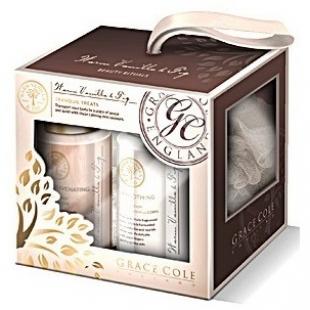 Набор подарочный Tranquil Treats (гель для душа 100мл+лосьон для тела 100мл+мочалка) с ароматом ванили и инжира