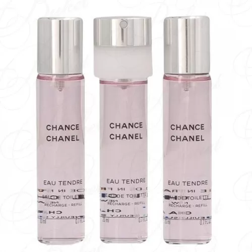 Набор запасных флаконов (рефиллов) Chanel CHANCE EAU TENDRE 3*20ml Refills edt