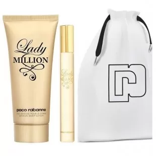 PACO RABANNE LADY MILLION Travel Kit (edp 10ml+b/lot 100ml+pouch) 