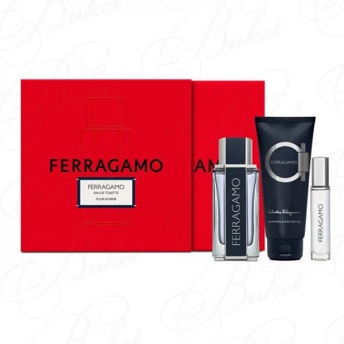 Набор SALVATORE FERRAGAMO FERRAGAMO POUR HOMME SET (edt 100ml+sh/gel 100ml+edt 10ml) 