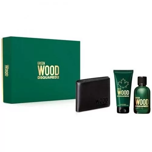 Набор DSQUARED2 WOOD GREEN POUR HOMME SET (edt 100ml+sh/gel 100ml+wallet)