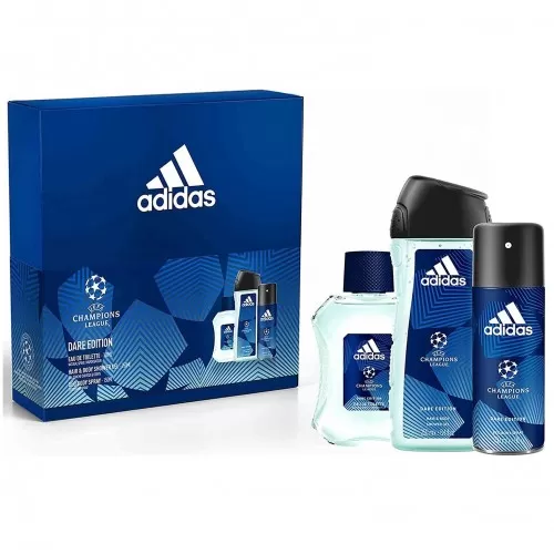 Набор ADIDAS UEFA CHAMPIONS LEAGUE DARE EDITION SET (edt 100ml+deo 150ml+sh/gel 250ml)