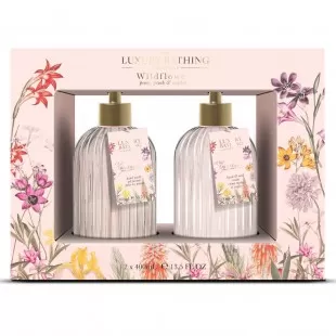 Набор Heavenly Hands (мыло для рук жидкое 400ml+лосьон для рук 400ml) с ароматом пиона, персика и малины