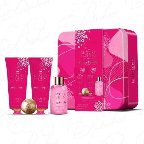 Набор Relax & Unwind (гель для душа 50ml+крем для тела 50ml+крем для рук 50ml+бомбочка для ванны 50g) с ароматом сладкой ванили и миндальной глазури