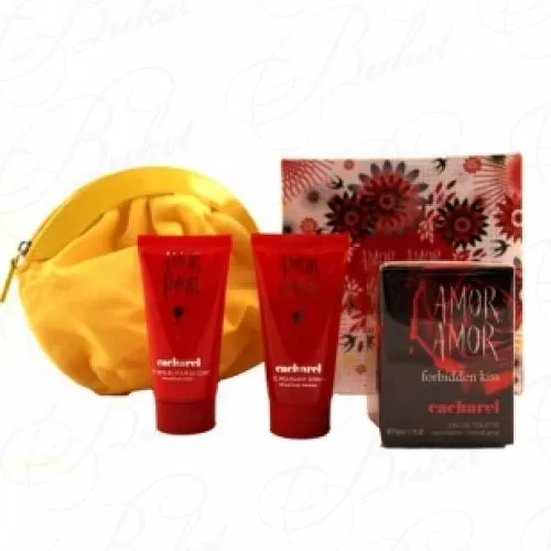 Набор CACHAREL AMOR AMOR FORBIDDEN KISS SET (edt 50ml+b/lot 50ml+sh/gel 50ml+bag)