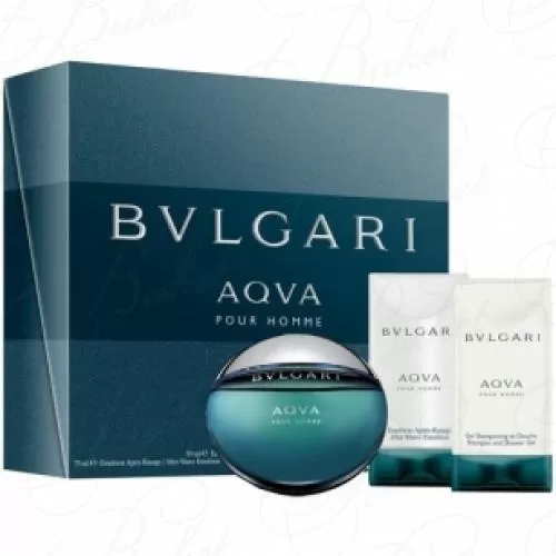Набор BVLGARI AQVA POUR HOMME SET (edt 50ml+a/sh emulsion 75ml+sh/gel 75ml)