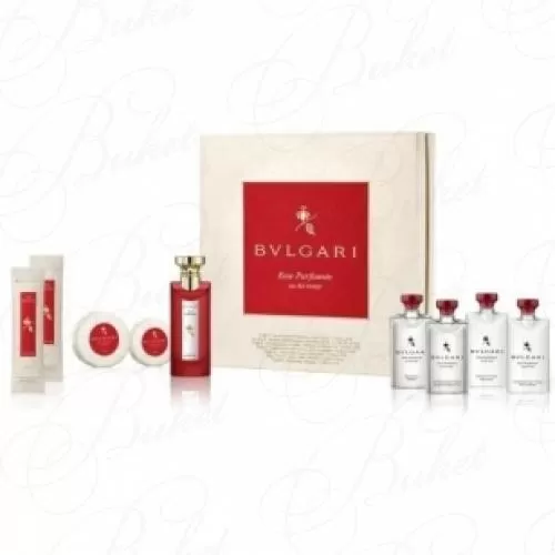 Набор Bvlgari EAU PARFUMEE AU THE ROUGE SET (edc 75ml+sh/gel 75ml+b/lot 75ml+Shampoo 75ml+Conditioner 75ml+Soap 75g+Soap 50g+Refreshing Towels 2*12g)